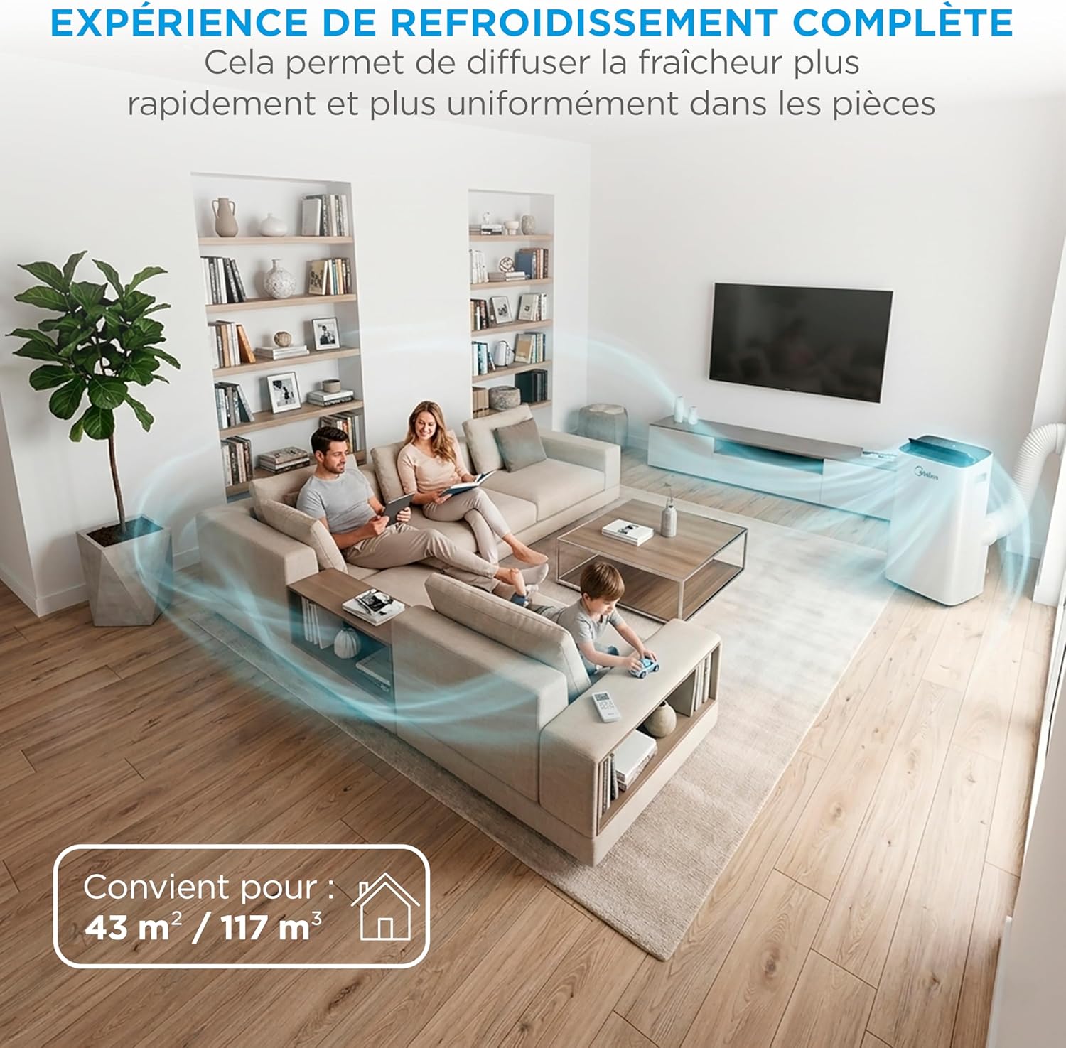 Climatiseur Mobile Silencieux Midea – 12000 BTU – 4-en-1