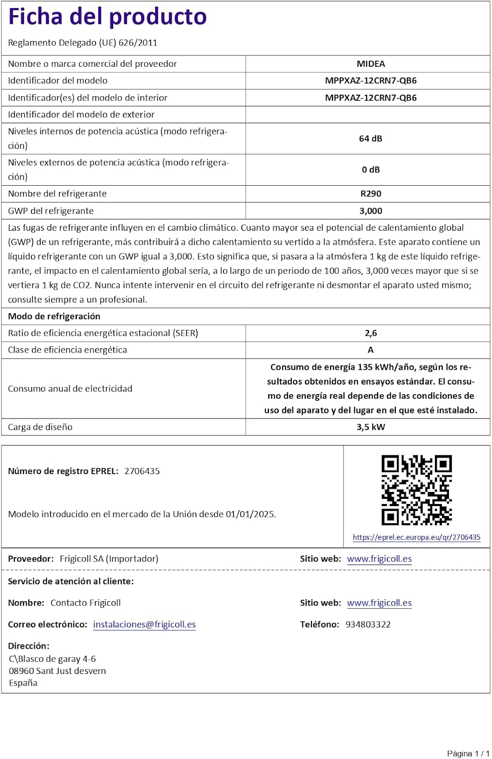 Climatiseur Mobile Silencieux Midea – 12000 BTU – 4-en-1
