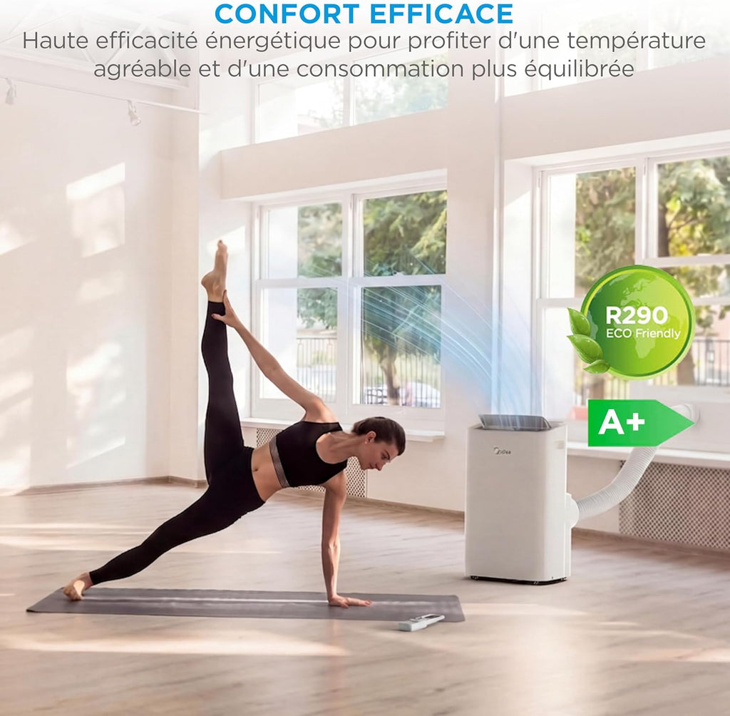 Climatiseur Mobile Silencieux Midea – 12000 BTU – 4-en-1