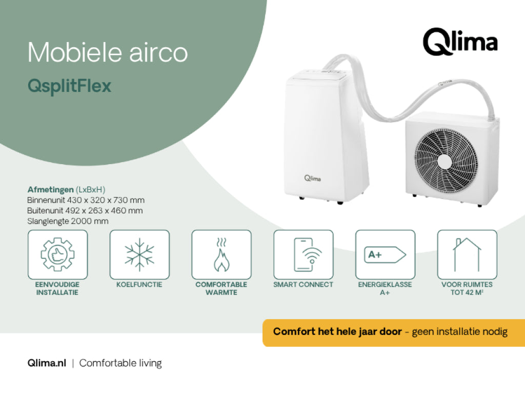 Climatiseur split mobile QsplitFlex blanc/mat
