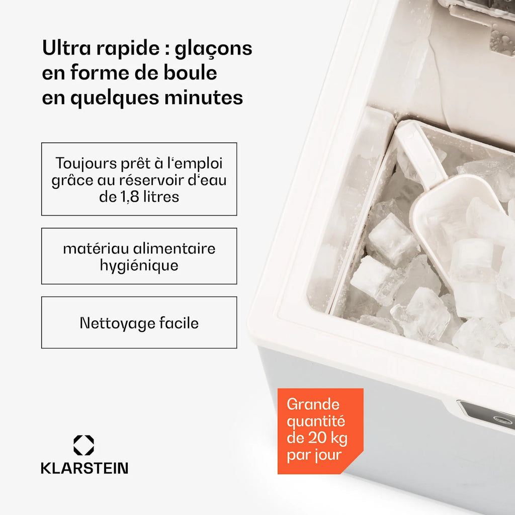 IceFestival 20kg/24h 1,8L Machine à Glaçons Argent