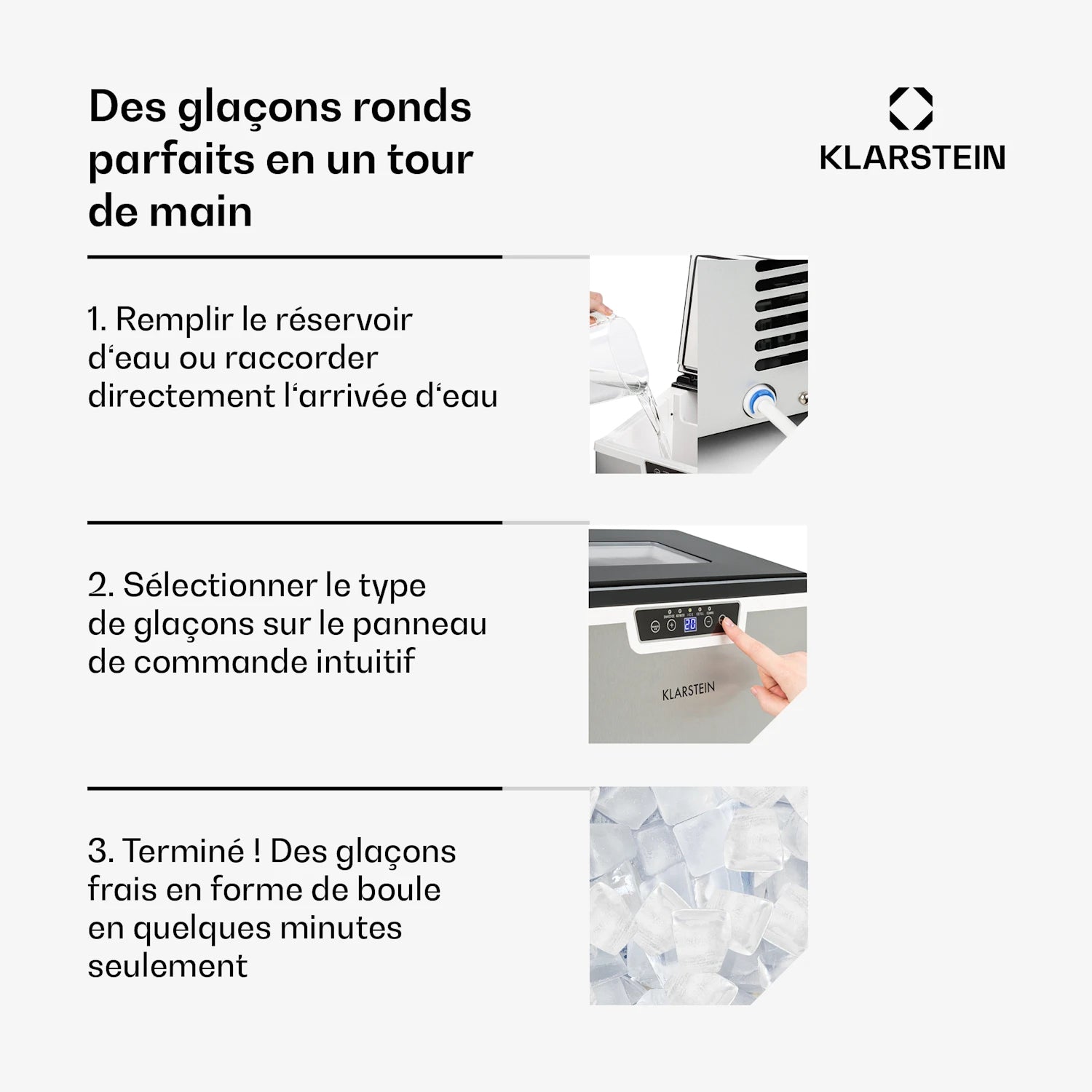 IceFestival 20kg/24h 1,8L Machine à Glaçons Argent