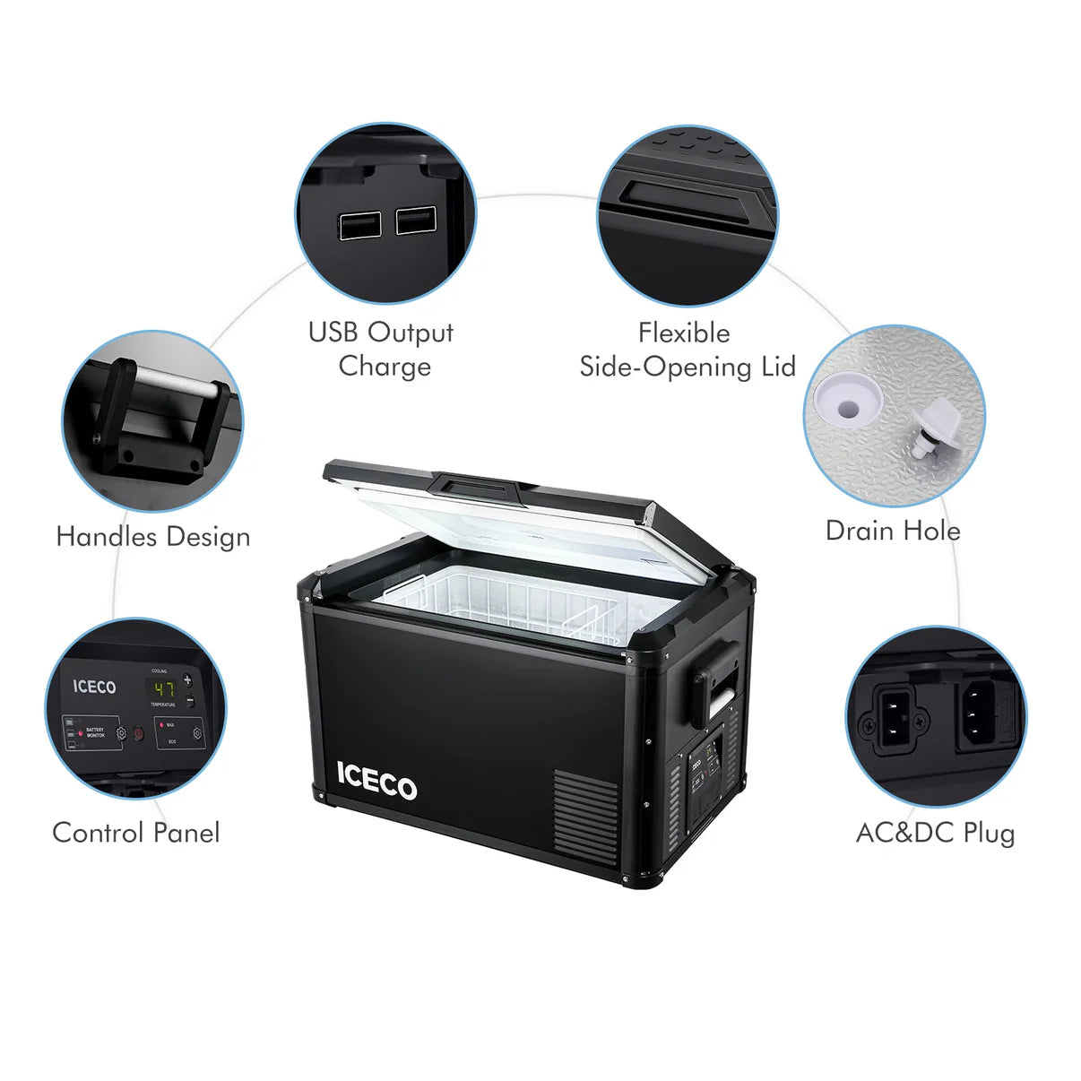 Réfrigérateur Congélateur ICECO VL60PROS 60L - Gris